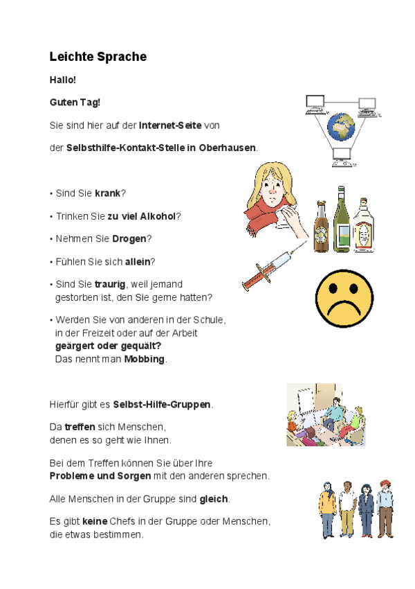 Die Selbsthilfe-Kontaktstelle in Leichter Sprache